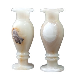 Onyx Flower Vase Pair for Home Décor (Size L-8 inch x W-3 Inch)