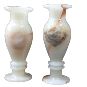 Onyx Flower Vase Pair for Home Décor (Size L-8 inch x W-3 Inch)