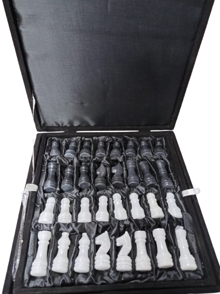 Handcrafted Onyx Marble Chess Board Size: 10×10 inch - Image 5
