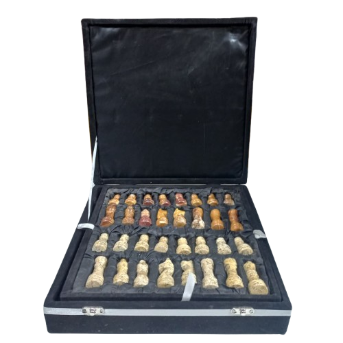 Handcrafted Onyx Marble Chess Board Size: 10×10 inch - Image 3
