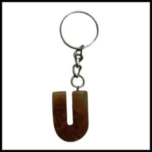 Handcrafted Onyx Marble Alphabetic Keychain