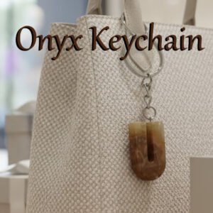 Handcrafted Onyx Marble Alphabetic Keychain