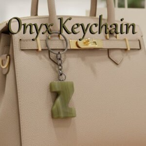Handcrafted Onyx Marble Alphabetic Keychain
