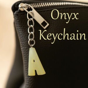 Handcrafted Onyx Marble Alphabetic Keychain