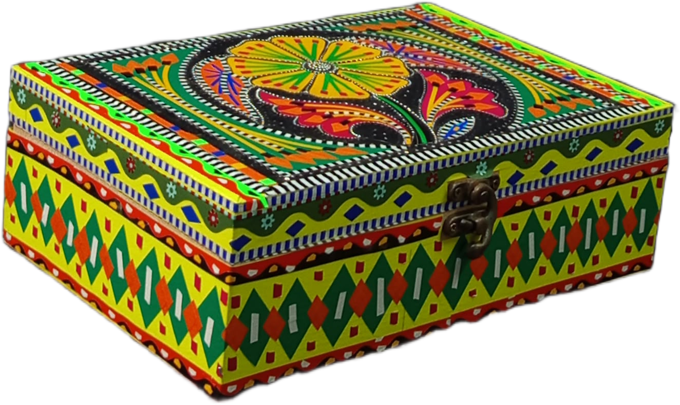 Decorative Storage Box ( L-23cm , W-15.5cm , H-7.5cm ) , Chamakpatti Gift Box , Stylish Decorative Storage , Traditional Home Decor - Image 3