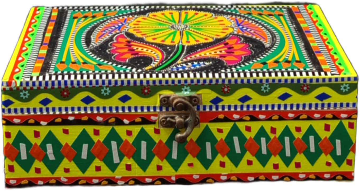 Decorative Storage Box ( L-23cm , W-15.5cm , H-7.5cm ) , Chamakpatti Gift Box , Stylish Decorative Storage , Traditional Home Decor - Image 8