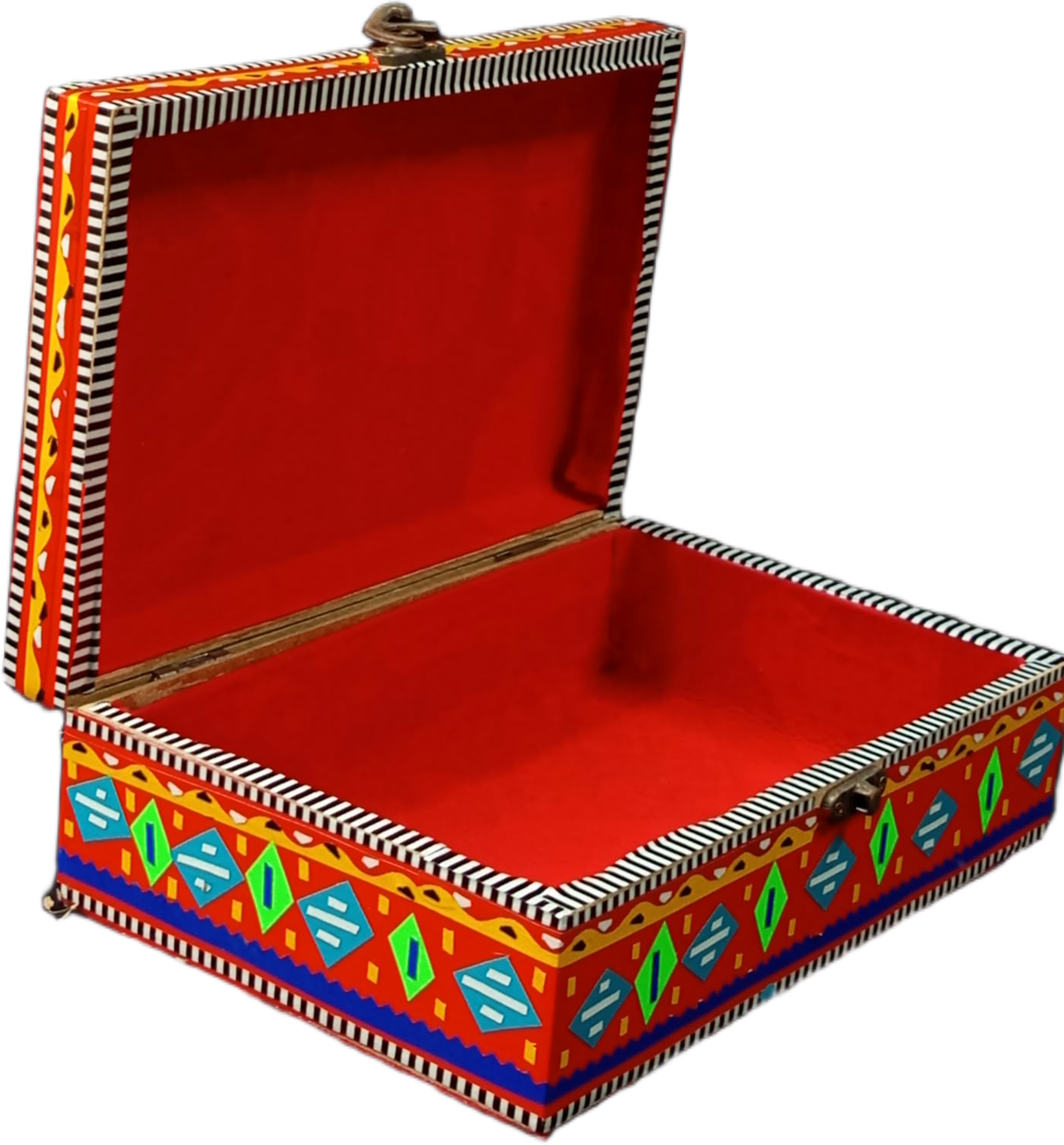 Decorative Pakistani Handicraft( L-23cm , W-15.5cm , H-7.5cm ) , Chamakpatti Decorative Box for Home Storage and Organization , Traditional Home Decor , Chamakpatti Keepsake Box - Image 6