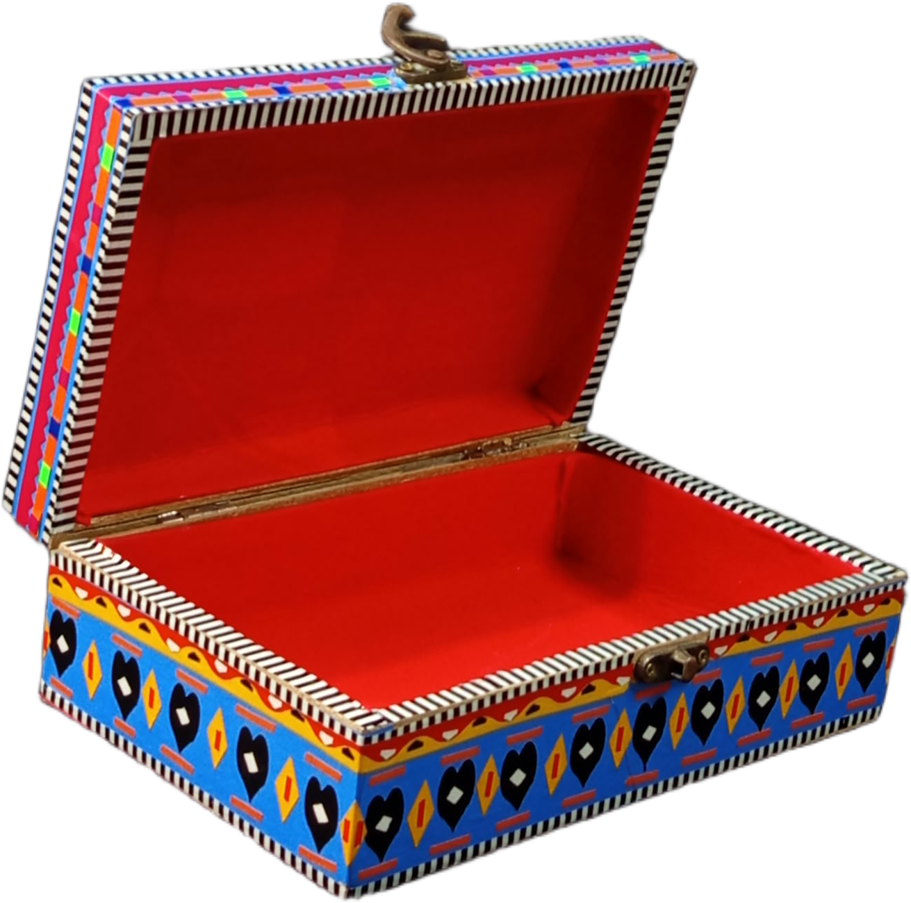 Decorative Chamakpatti Box( L-20.5cm , W-13cm , H-7cm ) , Pakistani Decorative Box , Chamakpatti Traditional Design , Traditional Craft box - Image 4