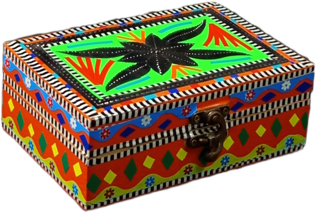 Chamakpatti Craft Box(L-15cm , W-10cm , H-5.5cm) , Chamakpatti Decorative Box , Unique Decorative Storage Box , Decorative Storage Box for Home - Image 7