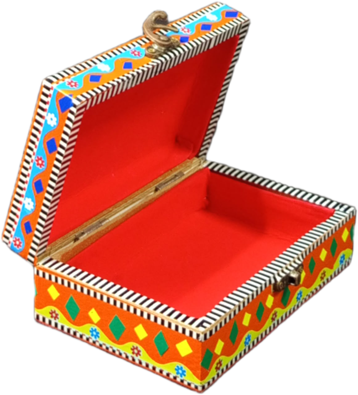 Chamakpatti Craft Box(L-15cm , W-10cm , H-5.5cm) , Chamakpatti Decorative Box , Unique Decorative Storage Box , Decorative Storage Box for Home - Image 6