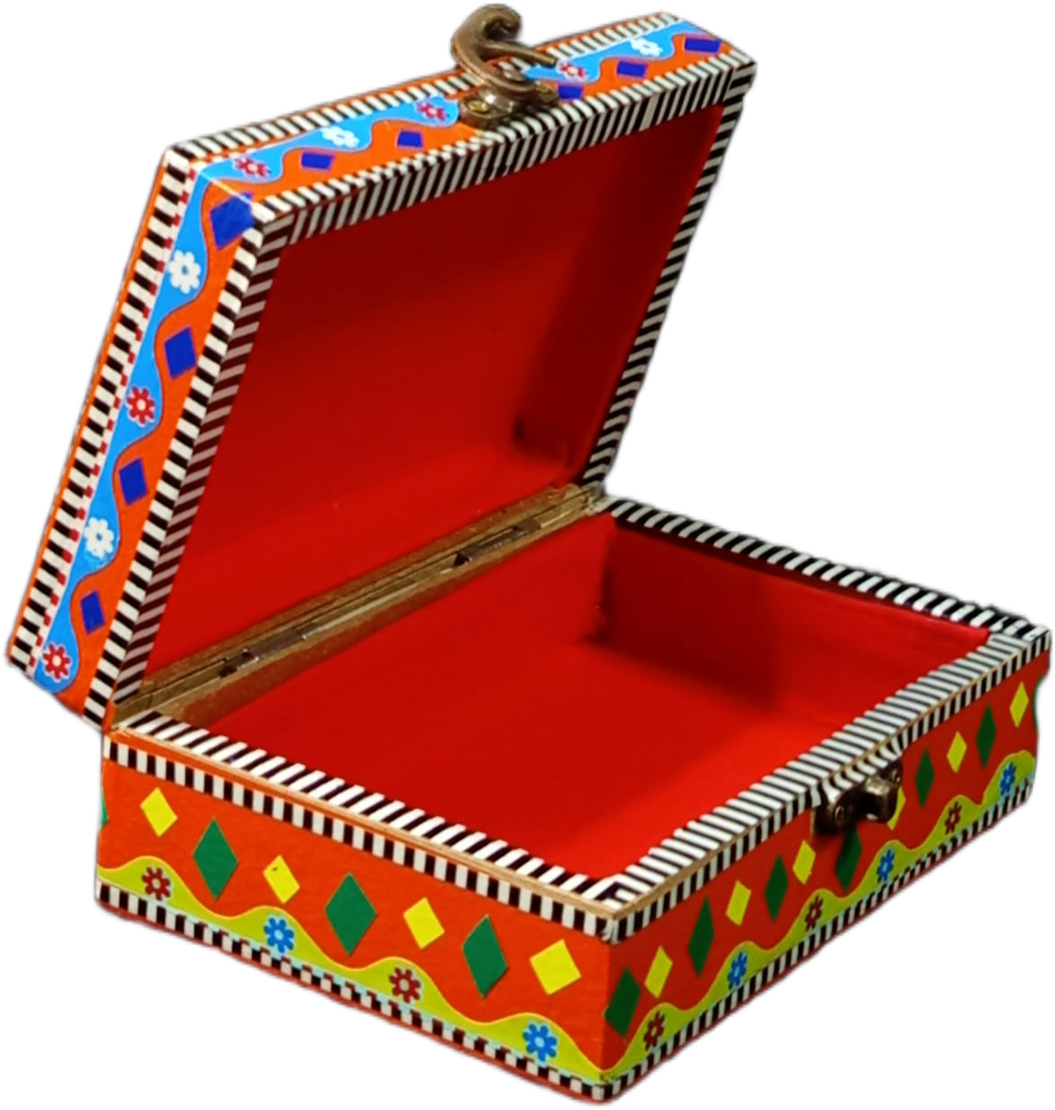Chamakpatti Craft Box(L-15cm , W-10cm , H-5.5cm) , Chamakpatti Decorative Box , Unique Decorative Storage Box , Decorative Storage Box for Home - Image 5