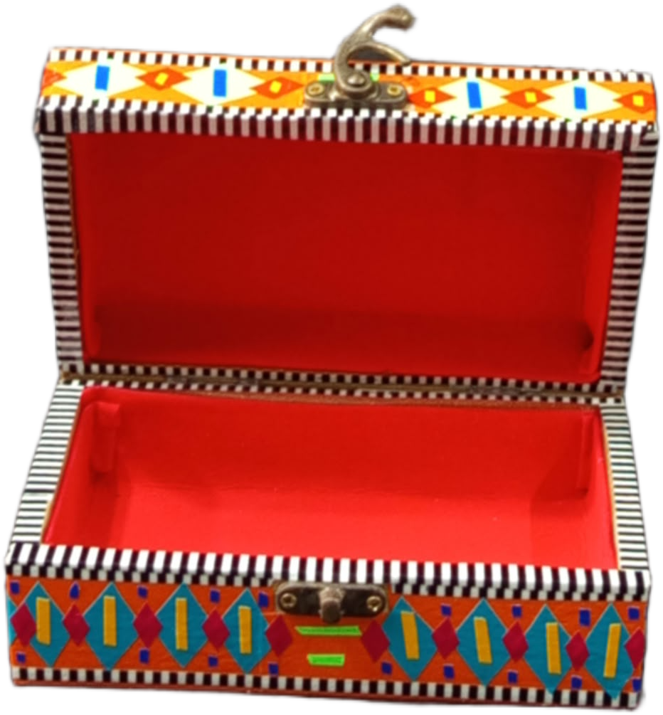 Traditional Pakistani Décor Box(L-15cm , W-10cm , H-5.5cm) , Chamakpatti Decorative Box , Chamakpatti Craft Box , Chamakpatti Craft Box for Jewelry and Accessories - Image 4