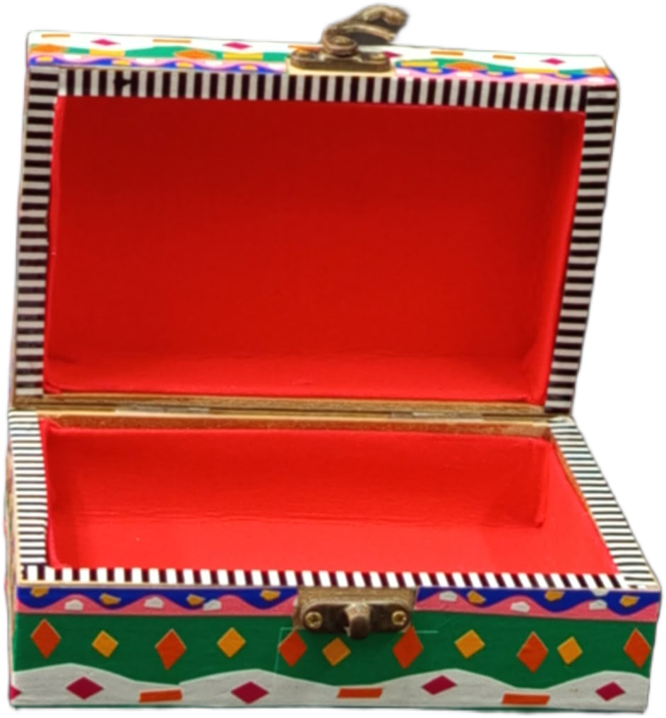 Handmade Style Chamakpatti Decorative Storage Box(L-15cm , W-10cm , H-5.5cm) , Chamakpatti Gift Box for Jewelry and Small Accessories,Chamakpatti Decorative Box - Image 4