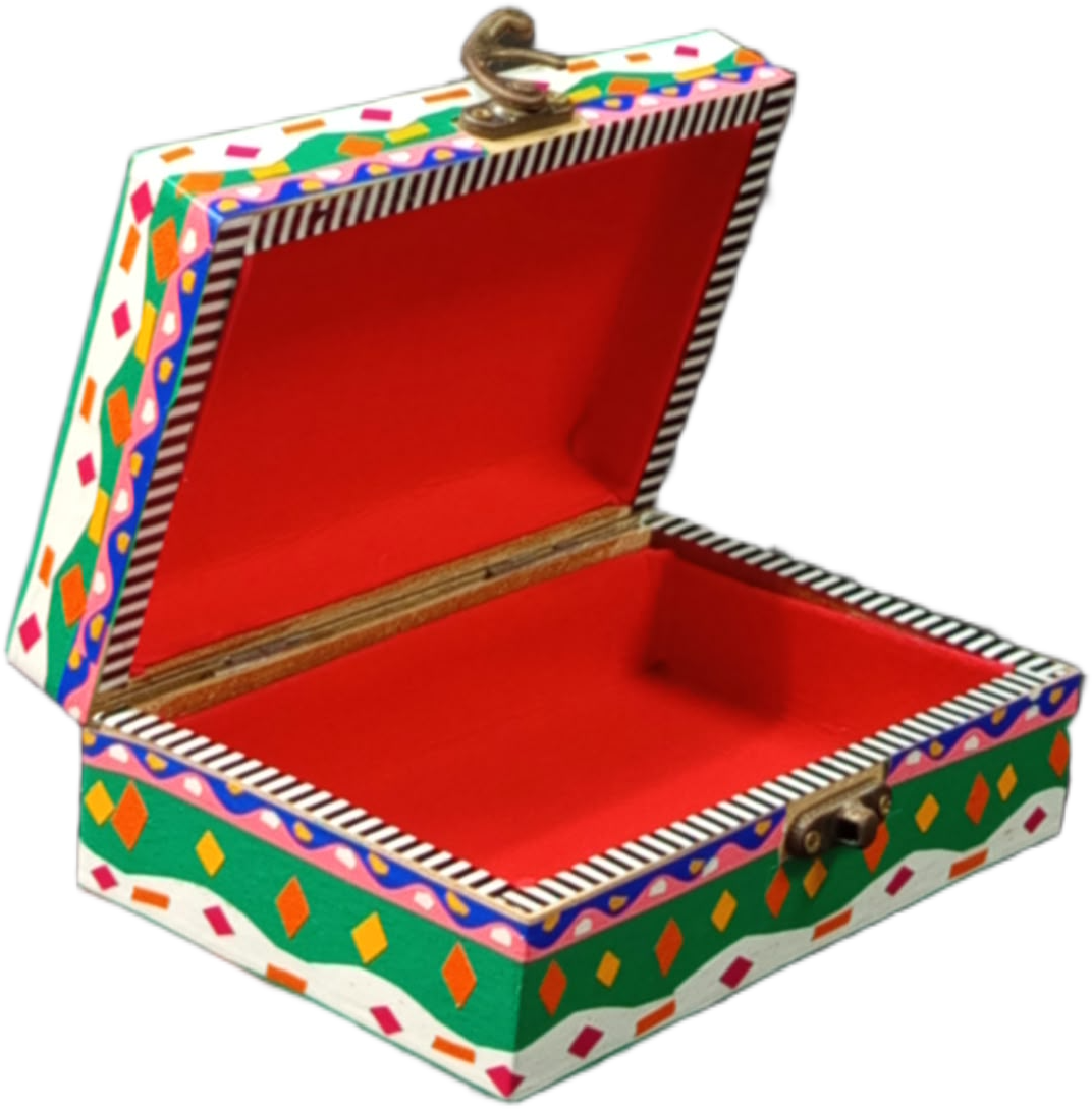 Handmade Style Chamakpatti Decorative Storage Box(L-15cm , W-10cm , H-5.5cm) , Chamakpatti Gift Box for Jewelry and Small Accessories,Chamakpatti Decorative Box - Image 5