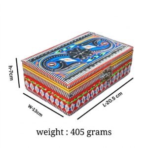 Pakistani Chamakpatti Decorative Box( L-20.5cm , W-13cm , H-7cm ) , Chamakpatti Box for Jewelry, Gifts and Small Accessories , Pakistani Handicraft Gift Box