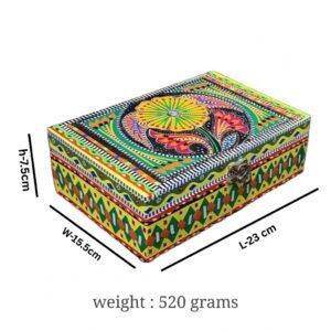 Decorative Storage Box ( L-23cm , W-15.5cm  , H-7.5cm ) , Chamakpatti Gift Box , Stylish Decorative Storage , Traditional Home Decor