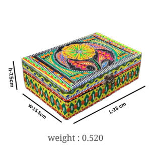Decorative Storage Box ( L-23cm , W-15.5cm  , H-7.5cm ) , Chamakpatti Gift Box , Stylish Decorative Storage , Traditional Home Decor