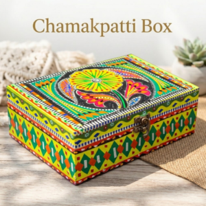 Decorative Storage Box ( L-23cm , W-15.5cm  , H-7.5cm ) , Chamakpatti Gift Box , Stylish Decorative Storage , Traditional Home Decor