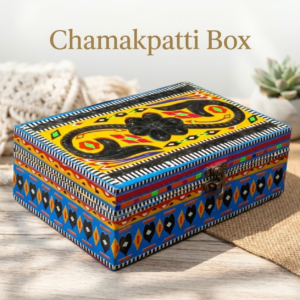 Decorative Chamakpatti Box( L-20.5cm , W-13cm , H-7cm ) , Pakistani Decorative Box , Chamakpatti Traditional Design , Traditional Craft box