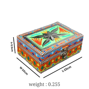 Chamakpatti Craft Box(L-15cm , W-10cm , H-5.5cm) , Chamakpatti Decorative Box , Unique Decorative Storage Box , Decorative Storage Box for Home