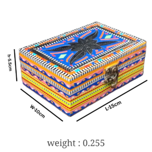 Decorative Chamakpatti Storage Box(L-15cm , W-10cm , H-5.5cm) , Chamakpatti Gift Box for Jewelry and Small Accessories , Traditional Pakistani Décor , Unique Pakistani Handicraft box