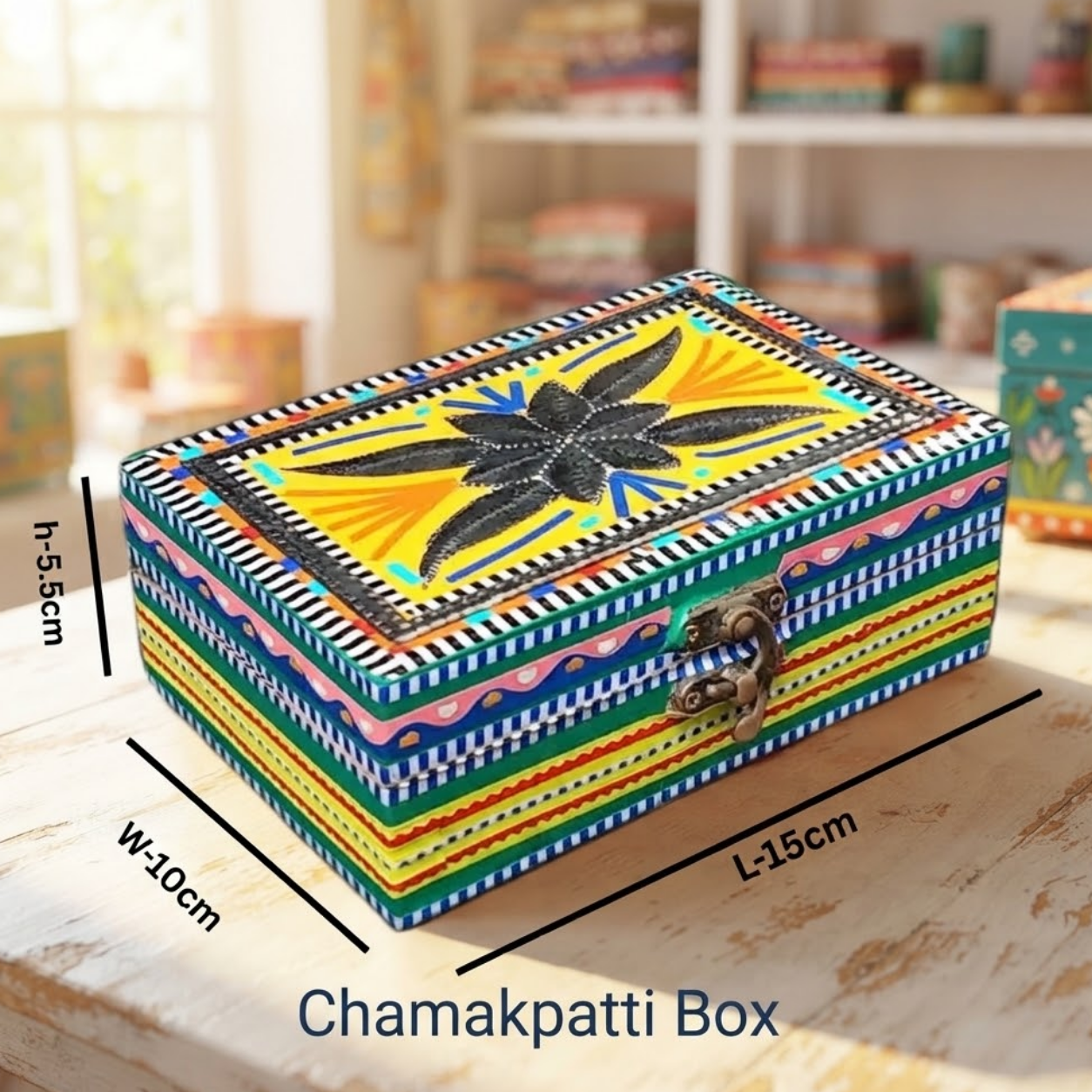 Chamakpatti Decorative Storage Box (L-15cm , W-10cm , H-5.5cm)