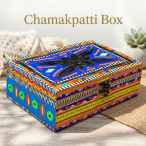 Decorative Chamakpatti Storage Box(L-15cm , W-10cm , H-5.5cm) , Chamakpatti Gift Box for Jewelry and Small Accessories , Traditional Pakistani Décor , Unique Pakistani Handicraft box