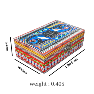 Pakistani Chamakpatti Decorative Box( L-20.5cm , W-13cm , H-7cm ) , Chamakpatti Box for Jewelry, Gifts and Small Accessories , Pakistani Handicraft Gift Box