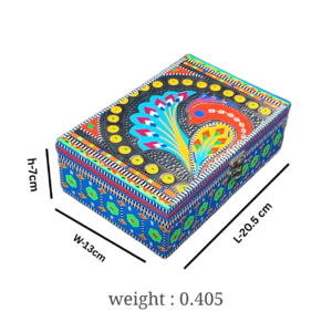 Decorative Chamakpatti Box for Home Storage and Organization( L-20.5cm , W-13cm , H-7cm ) , Chamakpatti Home Decor Box , Stylish Storage Solution