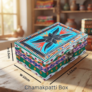 Chamakpatti Decorative Storage Box   (L-15cm , W-10cm , H-5.5cm)