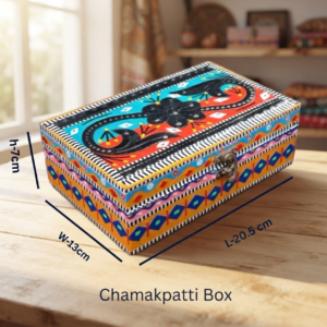 Chamakpatti Decorative Storage Box  ( L-20.5cm , W-13cm , H-7cm )